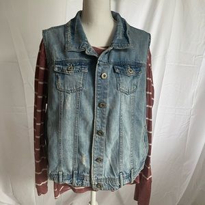 Ashley Stewart Distressed Denim Jacket